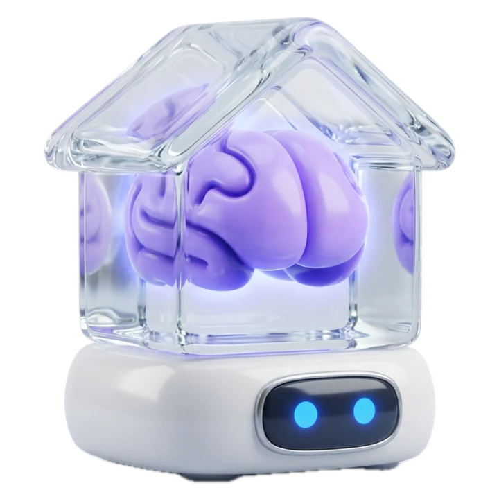 O BrokerBrain: uma casa de vidro com um cérebro violeta